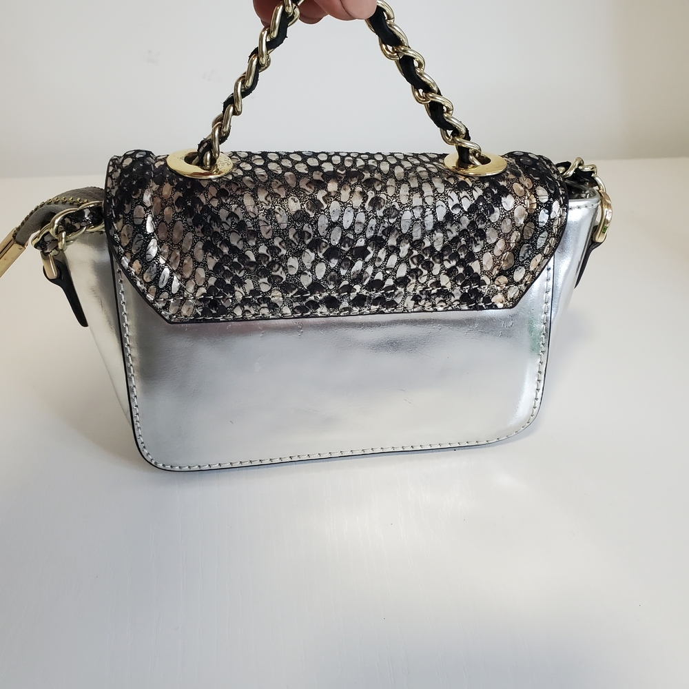Silver and Black Snakeskin Women's Bag - Picture 5 of 10